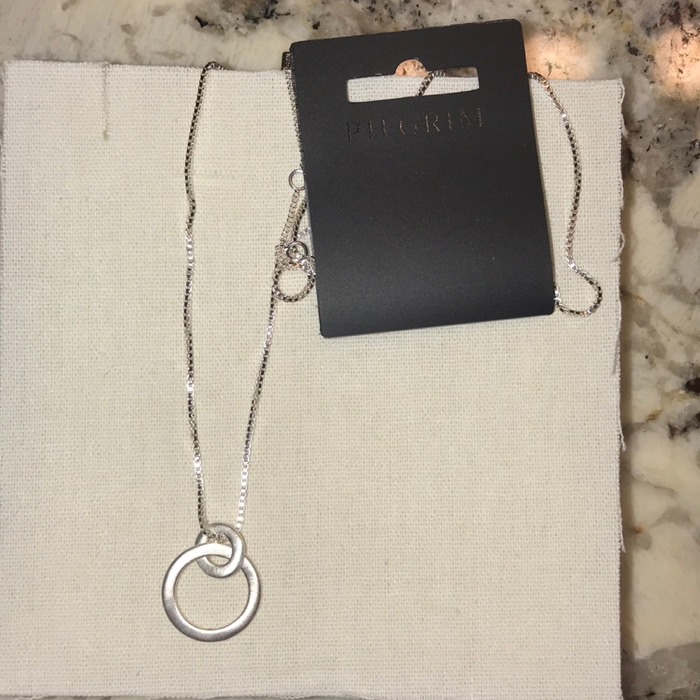 NWT silver circle necklace